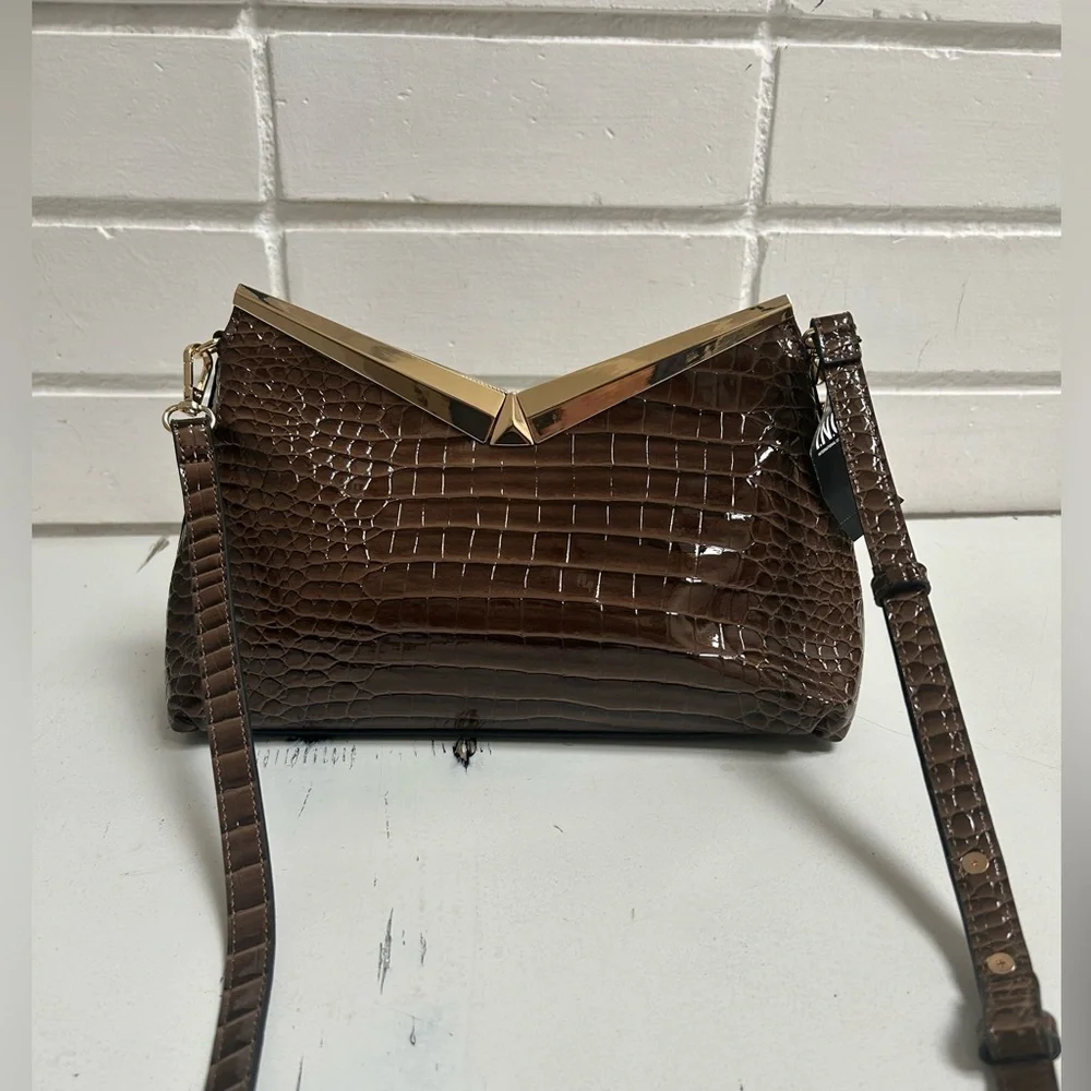 I.N.C. International Concepts Bawdii Croc-Embossed Shoulder Bag🤎🐊